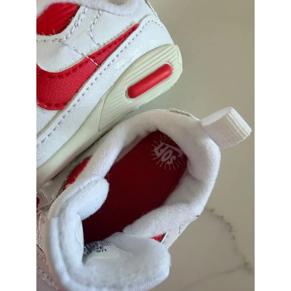 Nike Air Max 90 Crib 'White Hyper Red' Baby Size 3